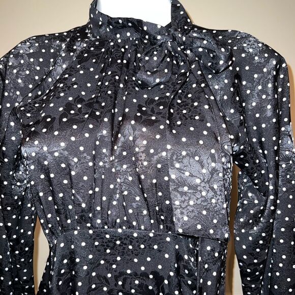 Calvin Klein Neck Bow Polka Dot Dress size 4 - Picture 3 of 9